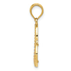 FJC Finejewelers 14k Two-tone Gold with Rhodium Polished Textured Heart Charm