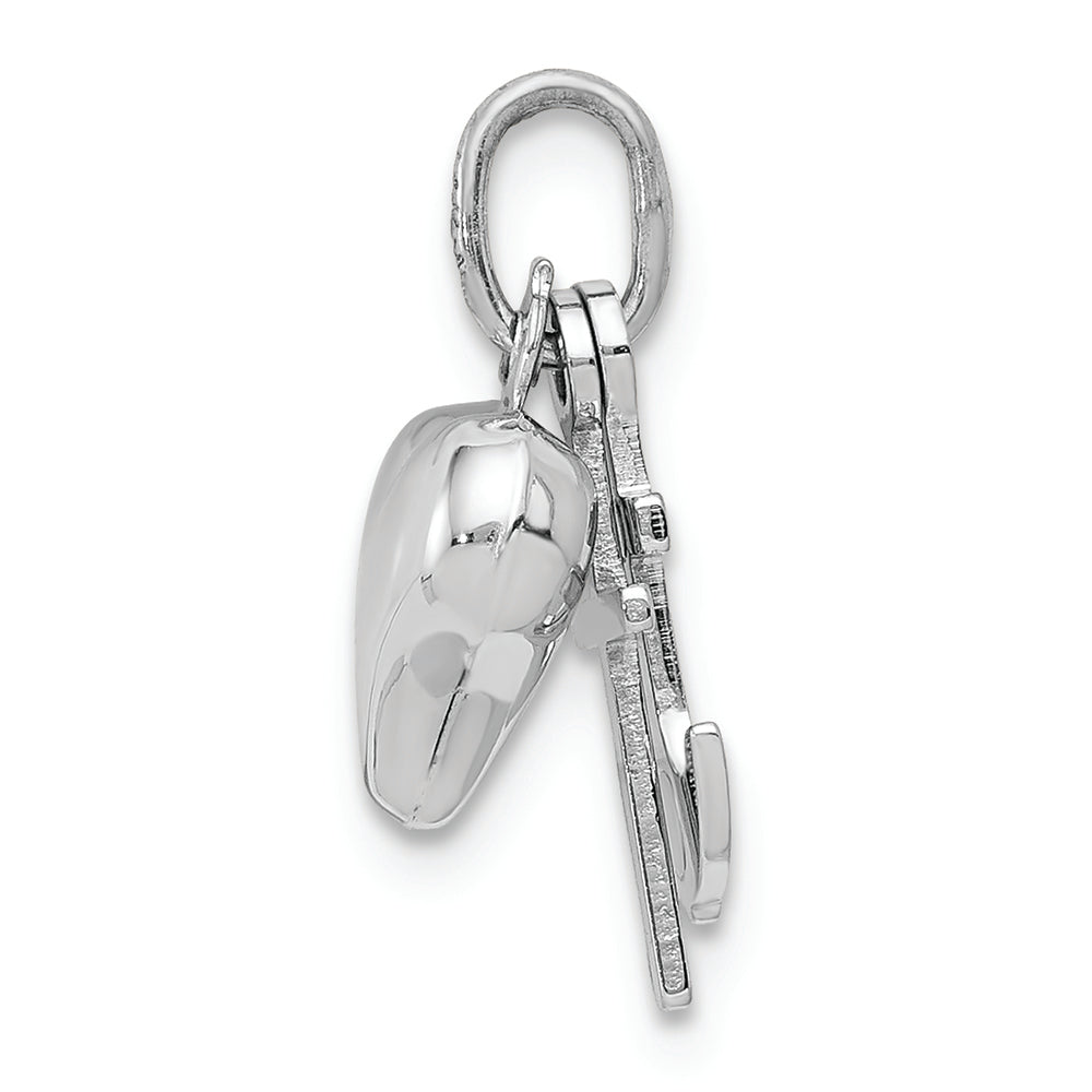 FJC Finejewelers 14k White Gold Heart  Cross And Anchor Charm