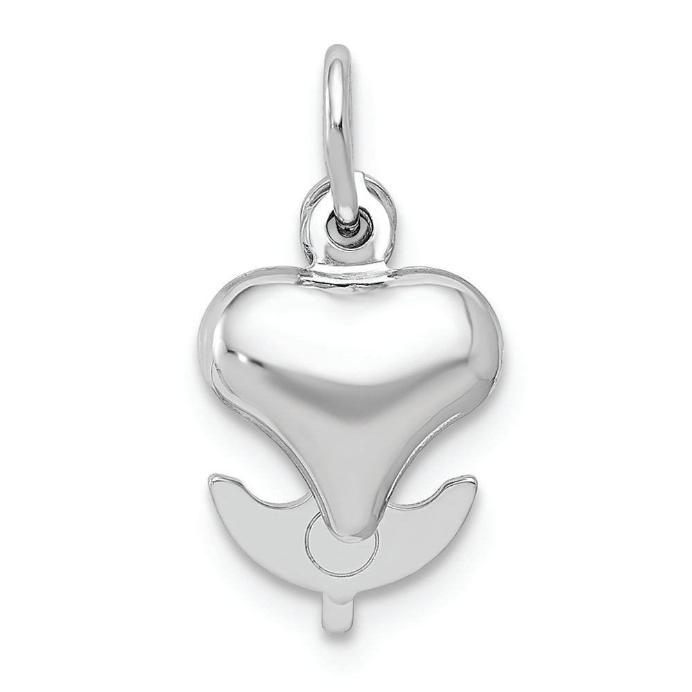 FJC Finejewelers 14k White Gold Heart  Cross And Anchor Charm