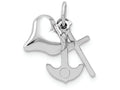 FJC Finejewelers 14k White Gold Heart  Cross And Anchor Charm