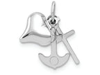 FJC Finejewelers 14k White Gold Heart  Cross And Anchor Charm