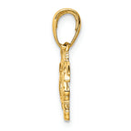 FJC Finejewelers 14k Yellow Gold Flying Cherubs Holding Heart Charm