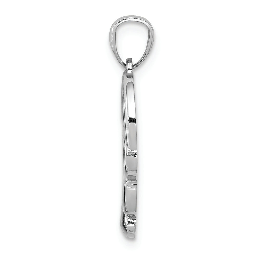 FJC Finejewelers 14k White Gold Polished Small Infinity Heart Charm