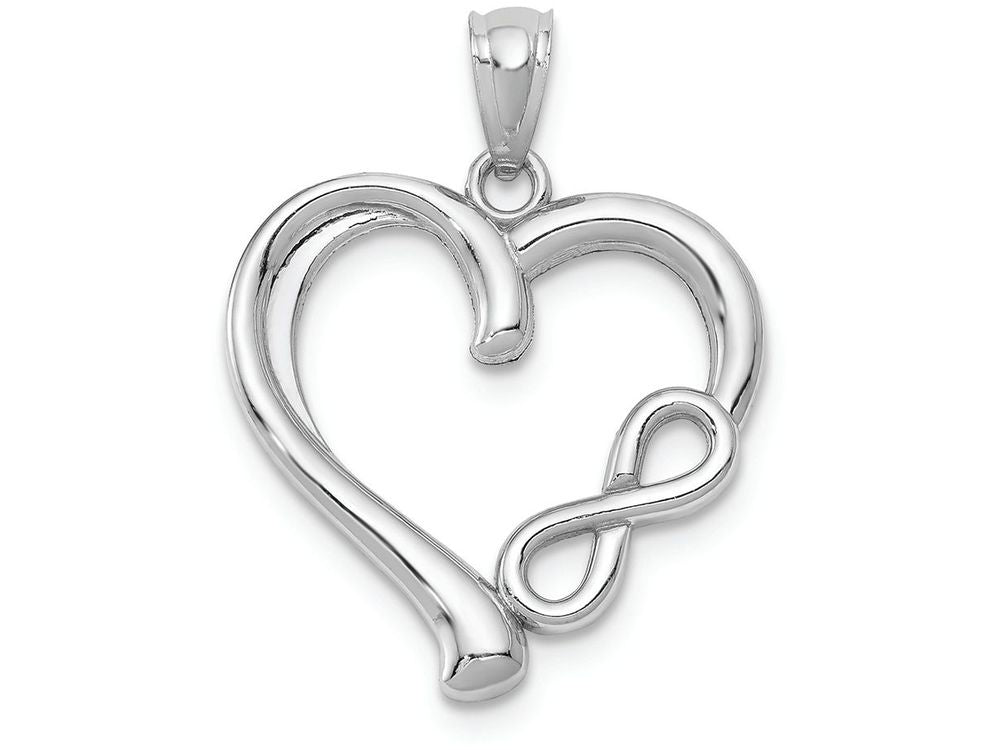 FJC Finejewelers 14k White Gold Polished Small Infinity Heart Charm