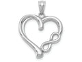 FJC Finejewelers 14k White Gold Polished Small Infinity Heart Charm