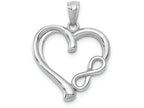 FJC Finejewelers 14k White Gold Polished Small Infinity Heart Charm