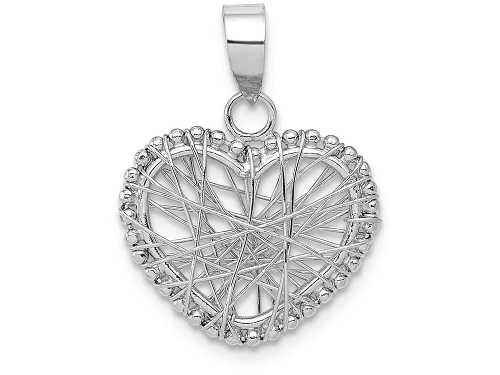 FJC Finejewelers 14k White Gold Open Wire Heart Charm