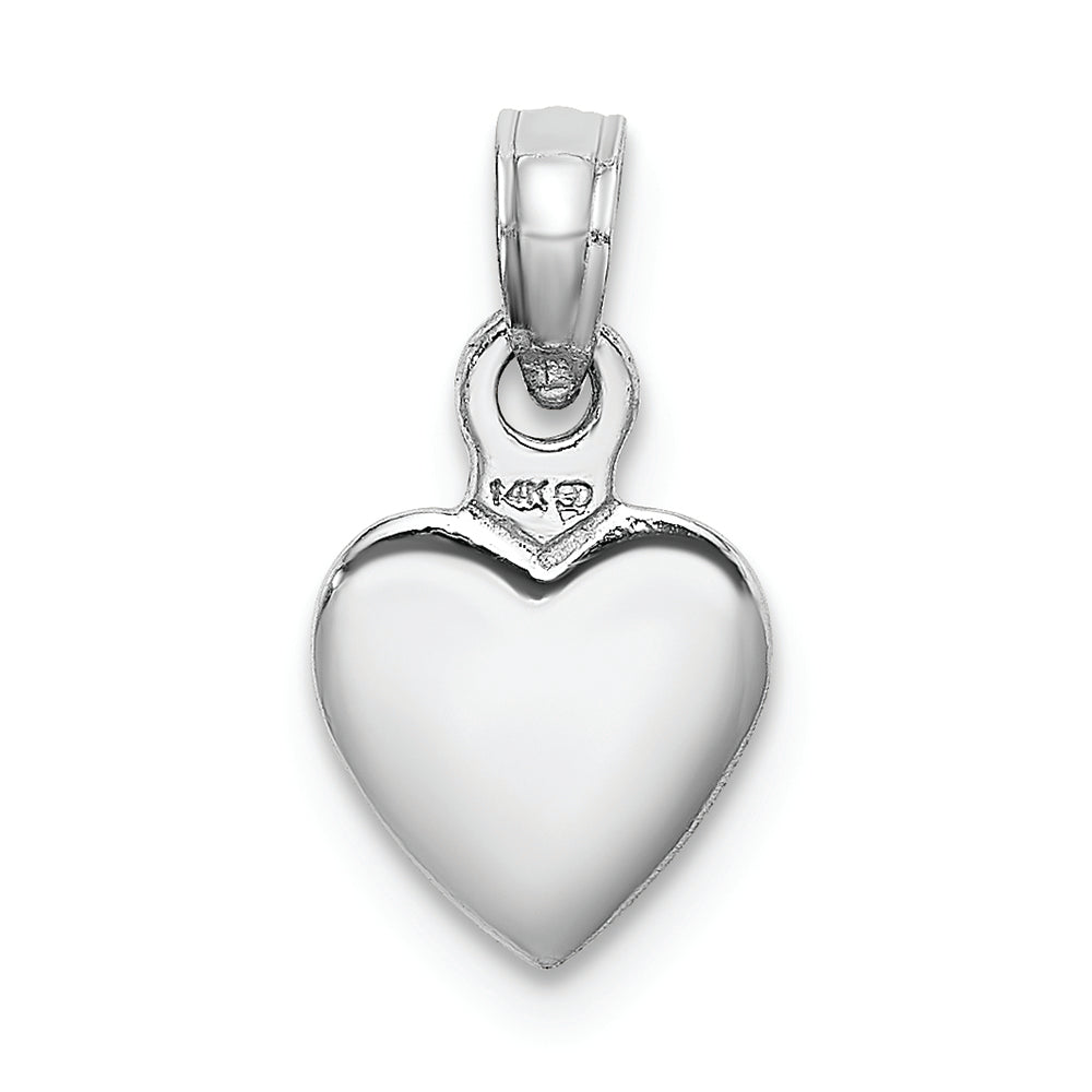 FJC Finejewelers 14k White Gold White Mini 3d Heart Charm