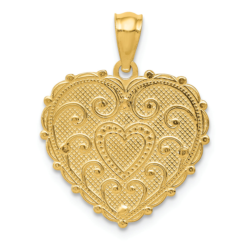 FJC Finejewelers 14 Kt Tri Color Gold Polished #1 Mom Shadowbox Charm