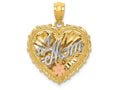 FJC Finejewelers 14 Kt Tri Color Gold Polished #1 Mom Shadowbox Charm