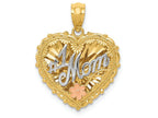 FJC Finejewelers 14 Kt Tri Color Gold Polished #1 Mom Shadowbox Charm