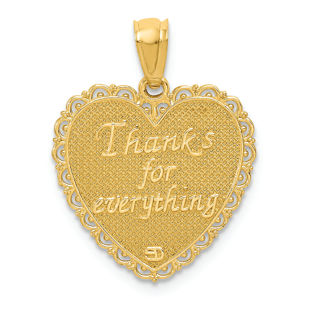 FJC Finejewelers 14k Yellow Gold Polished For My Mom Thanks For Everything Charm