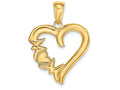 FJC Finejewelers 14k Yellow Gold Polished Heart with Mom On Left Side Charm