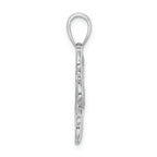 FJC Finejewelers 14k White Gold White Heart with Mom On Left Side Charm