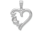 FJC Finejewelers 14k White Gold White Heart with Mom On Left Side Charm