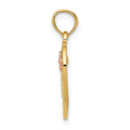 FJC Finejewelers 14k Two-tone Gold Polished Nana with Flower On Heart Charm