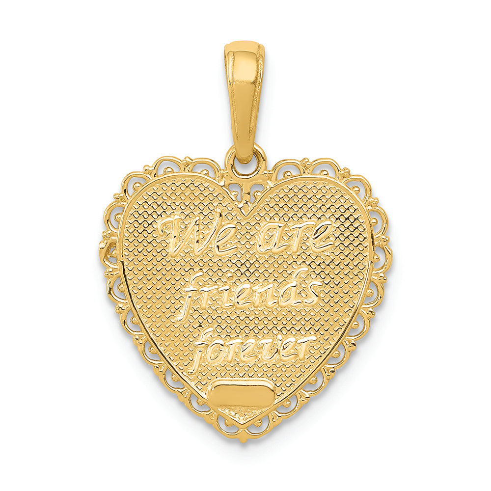 FJC Finejewelers 14k Yellow Gold Polished For My Sisterwithe Are Forever Friends Charm
