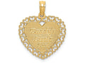 FJC Finejewelers 14k Yellow Gold Polished Daddy's Little Girl Textured Heart Charm