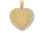 FJC Finejewelers 14k Yellow Gold Polished Daddy's Little Girl Textured Heart Charm