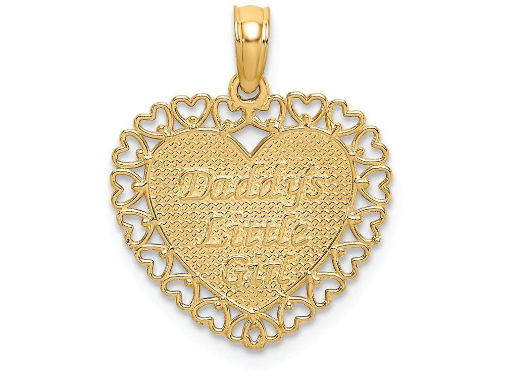 FJC Finejewelers 14k Yellow Gold Polished Daddy's Little Girl Textured Heart Charm