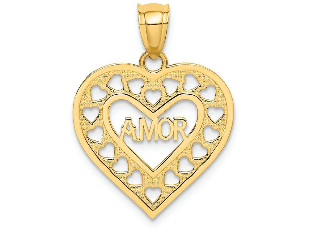 FJC Finejewelers 14k Yellow Gold Amor In Cut-out Heart Charm