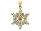 FJC Finejewelers 14k Two-tone Gold Polished Textured 2 Level Snowflake Charm