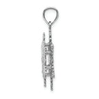 FJC Finejewelers 14k White Gold Polished Textured 2 Level Snowflake Charm
