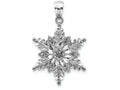 FJC Finejewelers 14k White Gold Polished Textured 2 Level Snowflake Charm