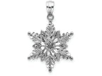 FJC Finejewelers 14k White Gold Polished Textured 2 Level Snowflake Charm