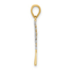 FJC Finejewelers 14k Yellow Gold with Rhodium Bright Cut Tree Charm