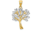 FJC Finejewelers 14k Yellow Gold with Rhodium Bright Cut Tree Charm