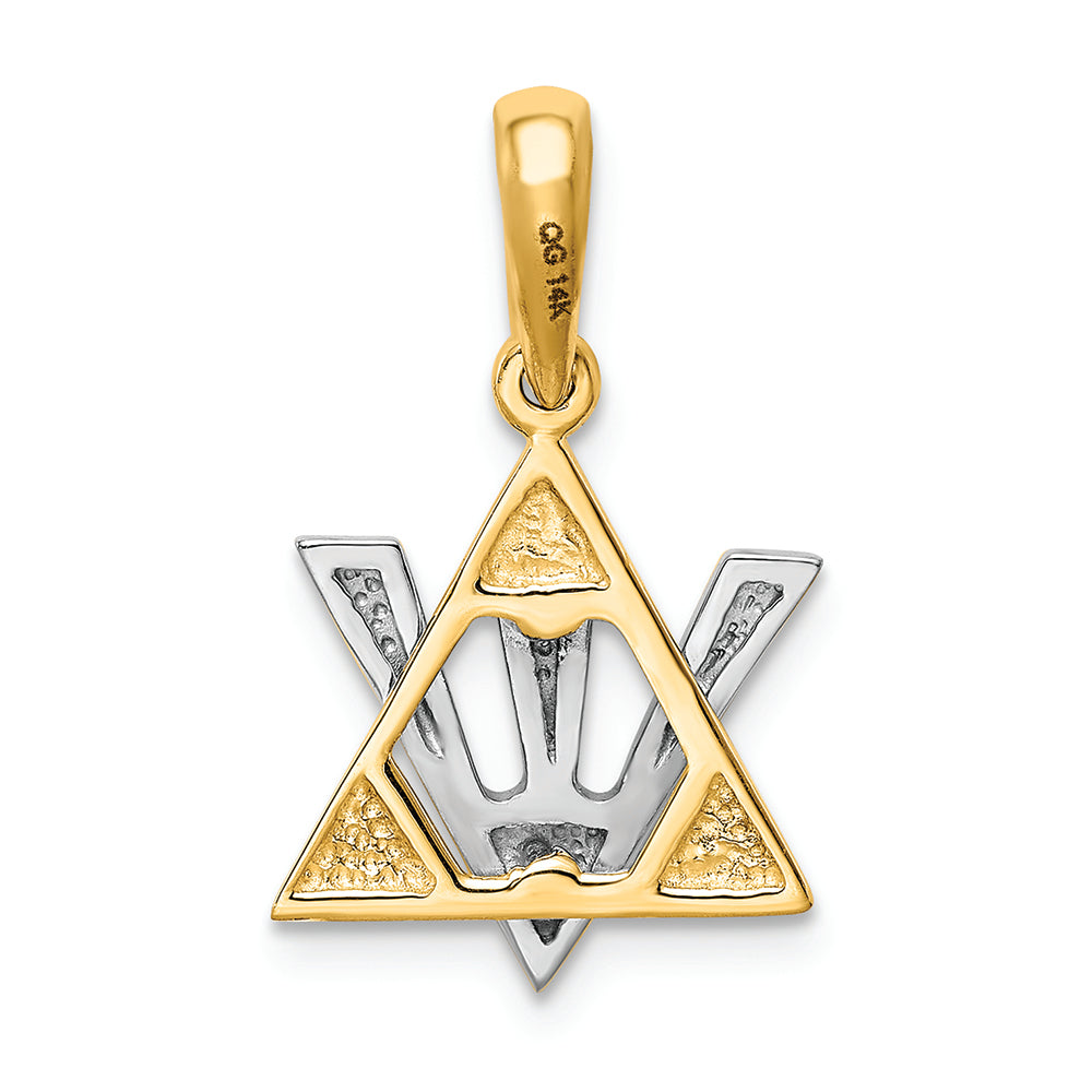 FJC Finejewelers 14k Star Of David with Shin Charm