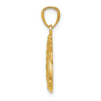 FJC Finejewelers 14k Yellow Gold Polished Textured Moon Stars Charm