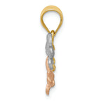 FJC Finejewelers 14 Kt Tri Color Gold Flower Charm