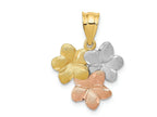 FJC Finejewelers 14 Kt Tri Color Gold Flower Charm
