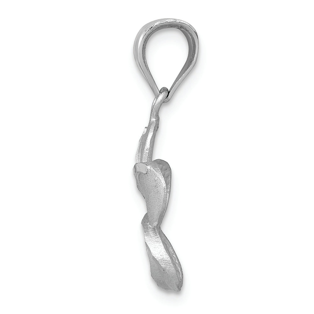 FJC Finejewelers 14k Yellow Gold Dipped In White with Rhodium Polished Satin Bright Cut Plumeria Charm