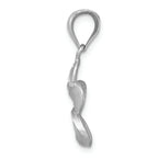 FJC Finejewelers 14k Yellow Gold Dipped In White with Rhodium Polished Satin Bright Cut Plumeria Charm
