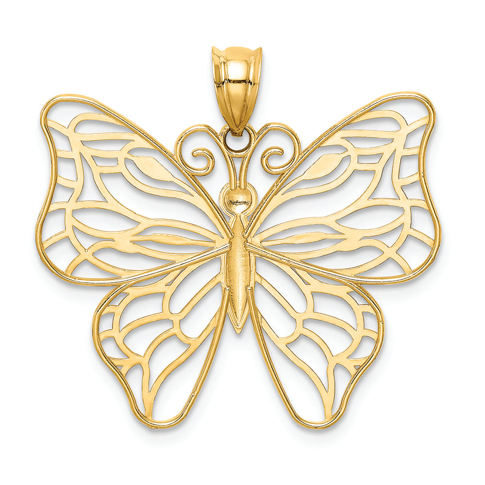 FJC Finejewelers 14k Yellow Gold Polished Large Butterfly Charm