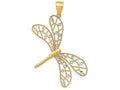 FJC Finejewelers 14k Yellow Gold with Rhodium Polished Bright Cut Filigree Dragonfly Charm