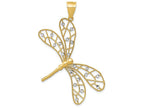 FJC Finejewelers 14k Yellow Gold with Rhodium Polished Bright Cut Filigree Dragonfly Charm