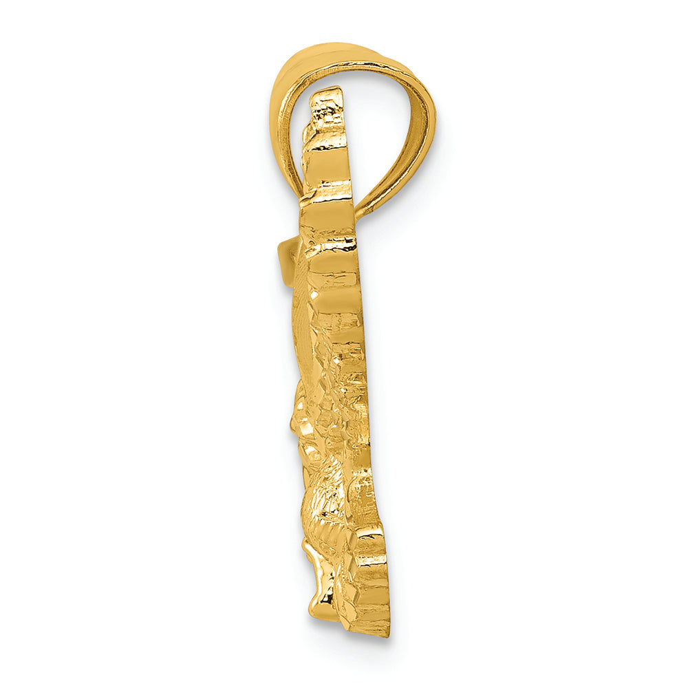 FJC Finejewelers 14k Yellow Gold Polished Textured Eagle Charm