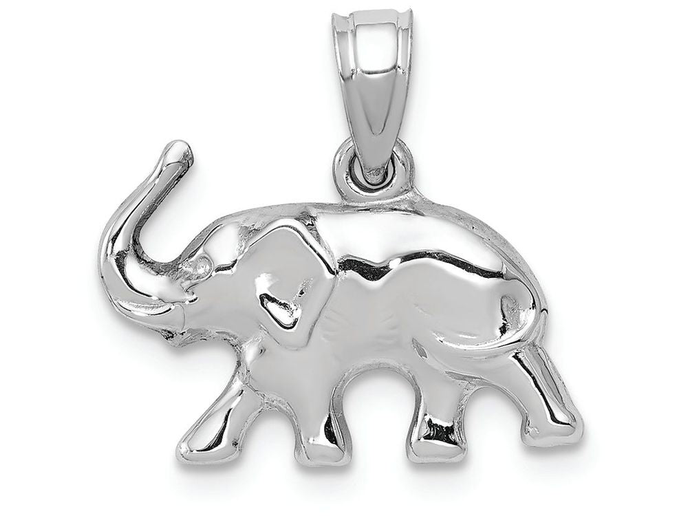 FJC Finejewelers 14k White Gold Polished Elephant Charm