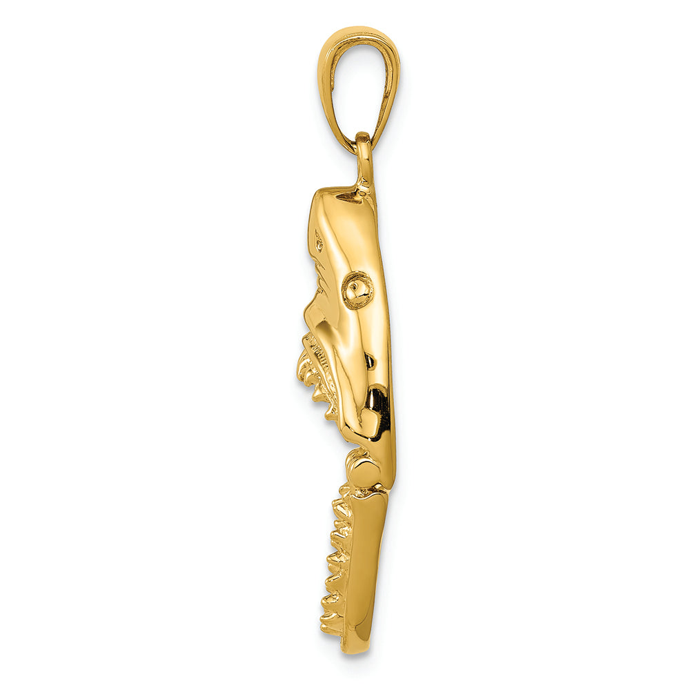 FJC Finejewelers 14k Yellow Gold Polished  Jaws Shark Head Mouth Open Charm