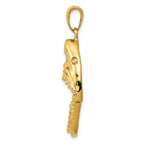 FJC Finejewelers 14k Yellow Gold Polished  Jaws Shark Head Mouth Open Charm
