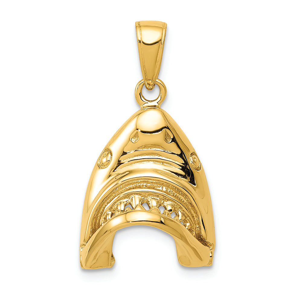 FJC Finejewelers 14k Yellow Gold Polished  Jaws Shark Head Mouth Open Charm