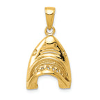 FJC Finejewelers 14k Yellow Gold Polished  Jaws Shark Head Mouth Open Charm