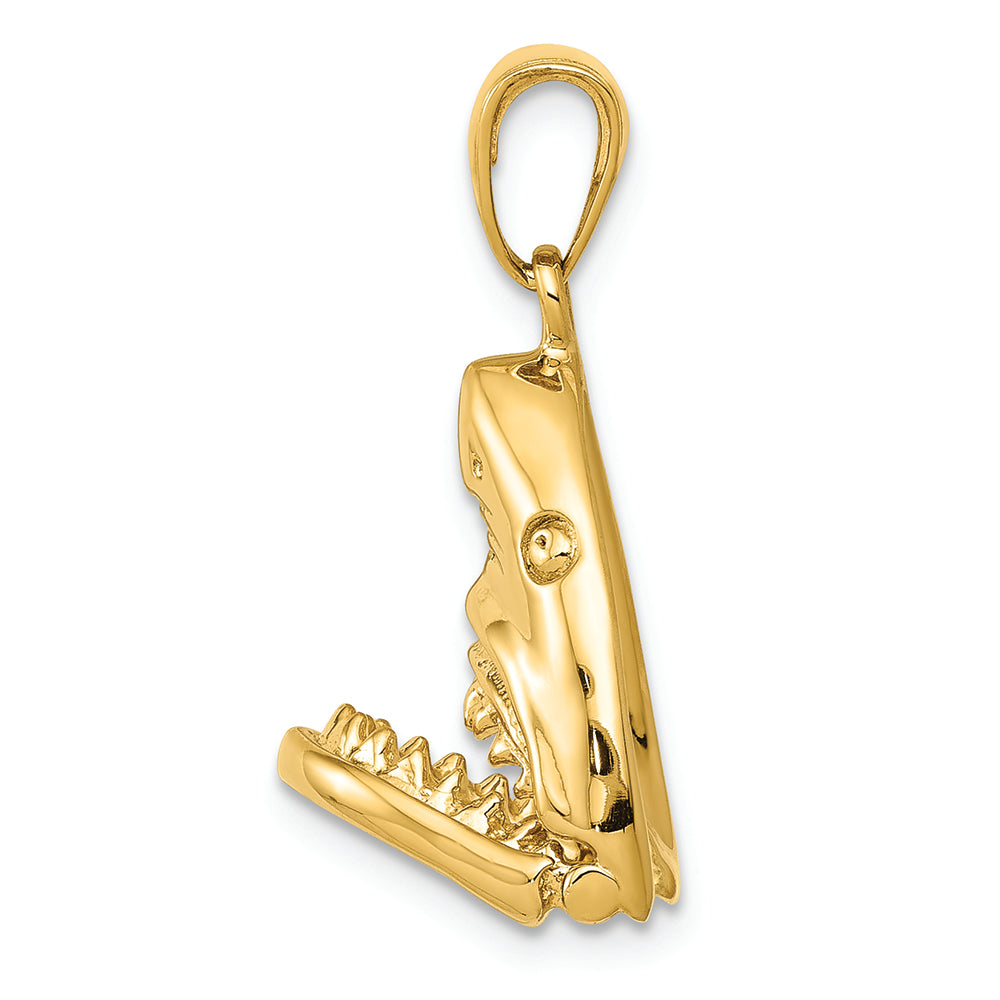 FJC Finejewelers 14k Yellow Gold Polished  Jaws Shark Head Mouth Open Charm