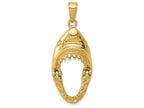 FJC Finejewelers 14k Yellow Gold Polished  Jaws Shark Head Mouth Open Charm