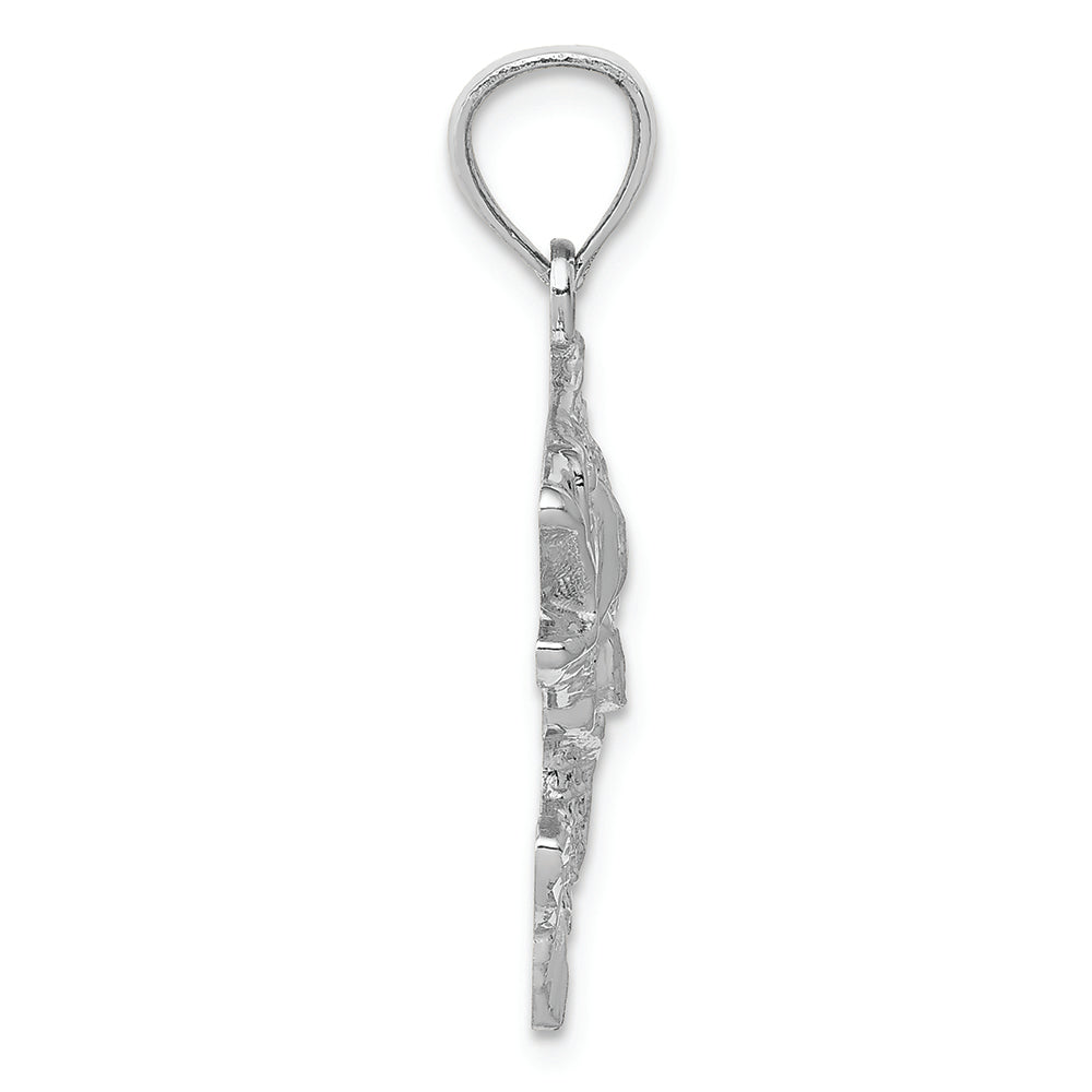 FJC Finejewelers 14k White Gold Polished Textured Bass Charm