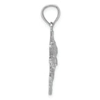 FJC Finejewelers 14k White Gold Polished Textured Bass Charm